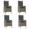 vidaXL 7 Piece Garden Dining Set with Cushions Grey Poly Rattan