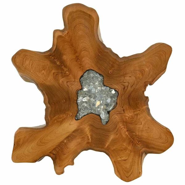 vidaXL Coffee Table 70x45 cm Solid Teak Wood and Polyresin