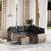 vidaXL 6 Piece Garden Sofa Set with Cushions Grey Poly Rattan