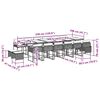 vidaXL 17 Piece Garden Dining Set with Cushions Black Poly Rattan