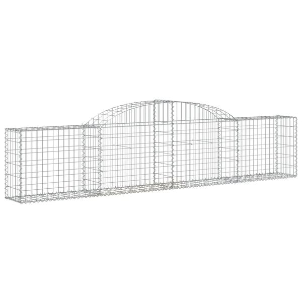 vidaXL Arched Gabion Baskets 8 pcs 300x30x60/80 cm Galvanised Iron