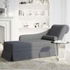 vidaXL Chaise Lounge with Bolster and Right Armrest Dark Grey Velvet