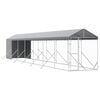 vidaXL Outdoor Dog Kennel with Roof Silver 2x14x2,5 m Galvanised Steel