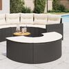 vidaXL Garden Footstool with Cushion Black Poly Rattan