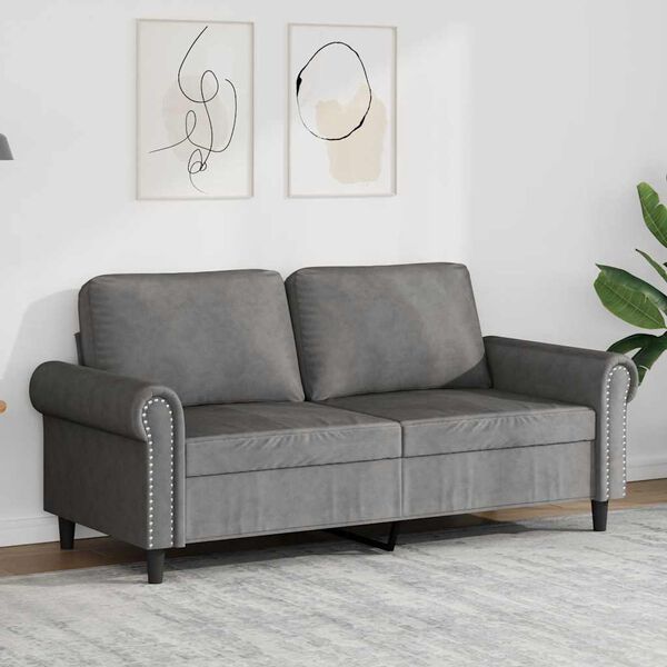 vidaXL 3-Seater Sofa Dark Grey 180 cm Velvet