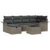 vidaXL Garden Sofa Set with Cushion Manual 7 pcs Grey Poly Rattan