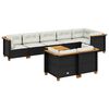 vidaXL 9 Piece Garden Sofa Set with Cushions Black Poly Rattan