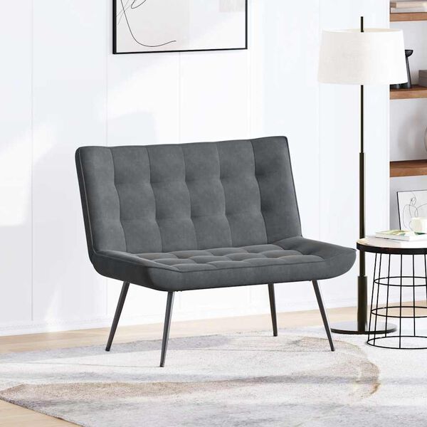 vidaXL Bench Dark Grey 110x74x84 cm Velvet