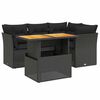 vidaXL 5 Piece Garden Sofa Set with Cushions Black Poly Rattan