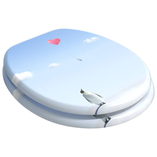 vidaXL Soft-Close Toilet Seat Blue 44 x 38 cm MDF board