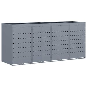 vidaXL Wheelie Bin Storage for 4 Bins Light Grey 272 x 77.5 x 121.5 cm