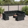 vidaXL 13 Piece Garden Sofa Set with Cushions Black Poly Rattan