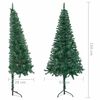 vidaXL Corner Artificial Christmas Tree LEDs&Ball Set Green 150 cm PVC