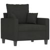 vidaXL Sofa Chair with Footstool Black 60 cm Fabric