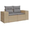 vidaXL 9 Piece Garden Sofa Set with Cushions Beige Poly Rattan