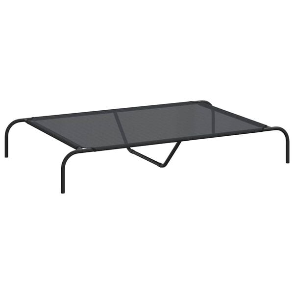 vidaXL Elevated Dog Bed Black 130x80x20 cm Textilene and Steel