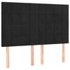 vidaXL Box Spring Bed with Mattress&LED Black 137x187 cm Double Size Velvet