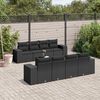 vidaXL 9 Piece Garden Sofa Set with Cushions Black Poly Rattan