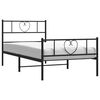 vidaXL Metal Bed Frame without Mattress with Footboard Black 90x190cm