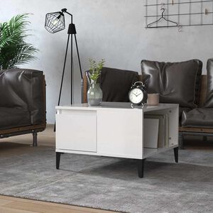 vidaXL Coffee Table High Gloss White 55x55x36,5 cm Engineered Wood