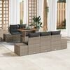 vidaXL Garden Sofa Set with Storage 6 pcs Grey Poly rattan