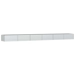 vidaXL Garden Raised Bed 600x80x45 cm Galvanized Steel Silver