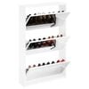vidaXL Shoe Cabinet 3-Layer Mirror White 63x17x102.5 cm