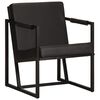 vidaXL Armchair Black Real Leather