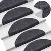 vidaXL Stair Mats Self-adhesive 15 pcs 65x21x4 cm Dark Grey Half Round Large