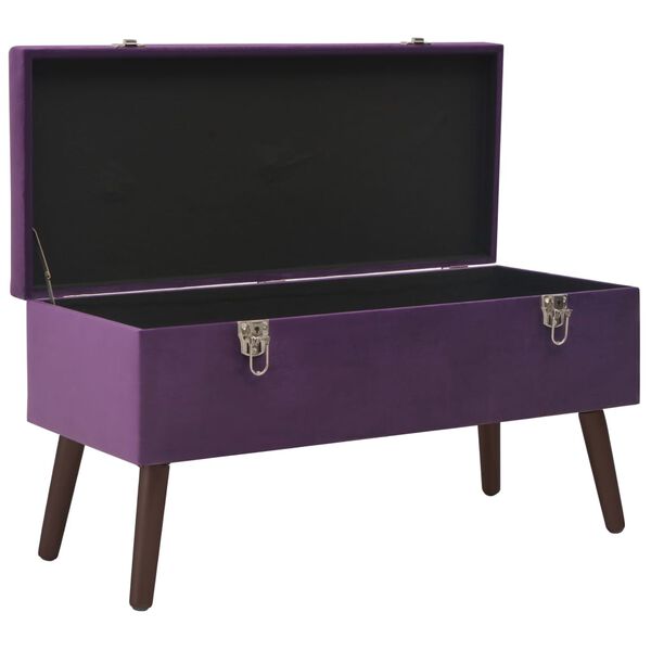 vidaXL Bench with Storage Compartment Purple 80 cm Velvet