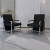 vidaXL Armchairs 2 pcs with Chrome Frame Black Faux Leather