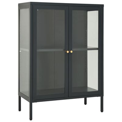 vidaXL Sideboard Anthracite 75x35x105 cm Steel and Glass