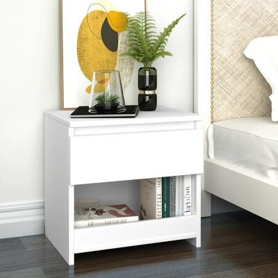 vidaXL Bedside Cabinet White 40x30x39 cm Engineered Wood