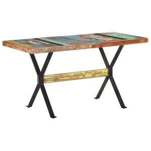 vidaXL Dining Table 140x70x76 cm Solid Reclaimed Wood