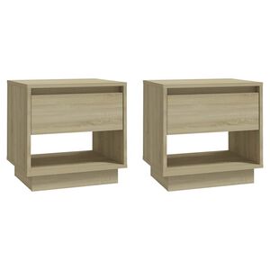 vidaXL Bedside Cabinets 2 pcs Sonoma Oak 45x34x44 cm Engineered Wood