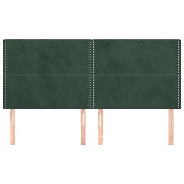 vidaXL Headboard Dark Green 160x5x118/128 cm Velvet