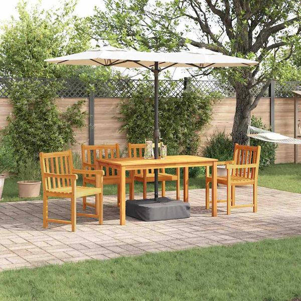 vidaXL Garden Dining Set 5 pcs Brown Solid Acacia Wood
