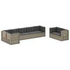 vidaXL 8 Piece Garden Lounge Set with Cushions Grey Poly Rattan