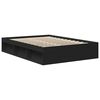 vidaXL Bed Frame without Mattress Black 150x200 cm King Size King Size