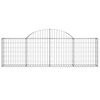 vidaXL Arched Gabion Baskets 25 pcs 200x30x60/80 cm Galvanised Iron