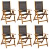 vidaXL Folding Chairs 6 pcs Solid Wood Acacia and Textilene