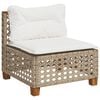 vidaXL 8 Piece Garden Sofa Set with Cushions Beige Poly Rattan
