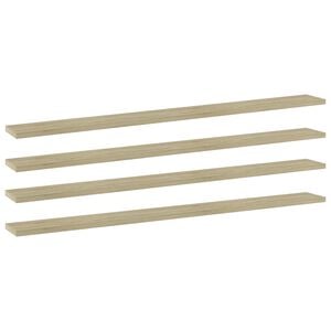 vidaXL Bookshelf Boards 4 pcs Sonoma Oak 100x10x1.5 cm Engineered Wood