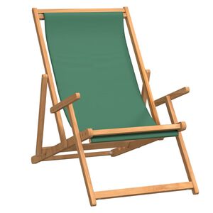 vidaXL Folding Chair Solid Wood Teak Green