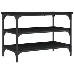 vidaXL Shoe Bench Black 70x38.5x49 cm Engineered Wood
