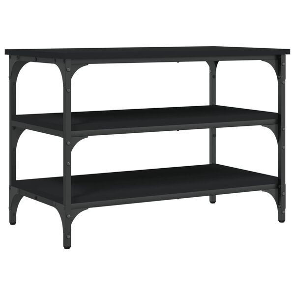 vidaXL Shoe Bench Black 70x38.5x49 cm Engineered Wood