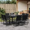 vidaXL 9 Piece Garden Dining Set Black Textilene