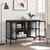 vidaXL Sideboard Black 105x35x70 cm Glass and Steel