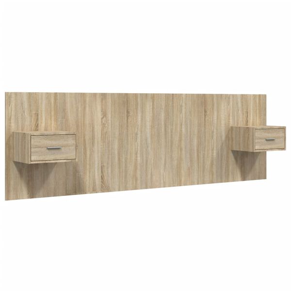 vidaXL Bed Headboard with Cabinets Sonoma Oak Engineered Wood