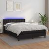 vidaXL Box Spring Bed with Mattress&LED Black 153x203 cm Queen Size Faux Leather